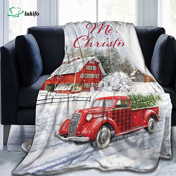 Red Truck Fuzzy Fleece Blanket