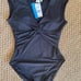 New Bleu Rod Beattie cap sleeve twist front one piece