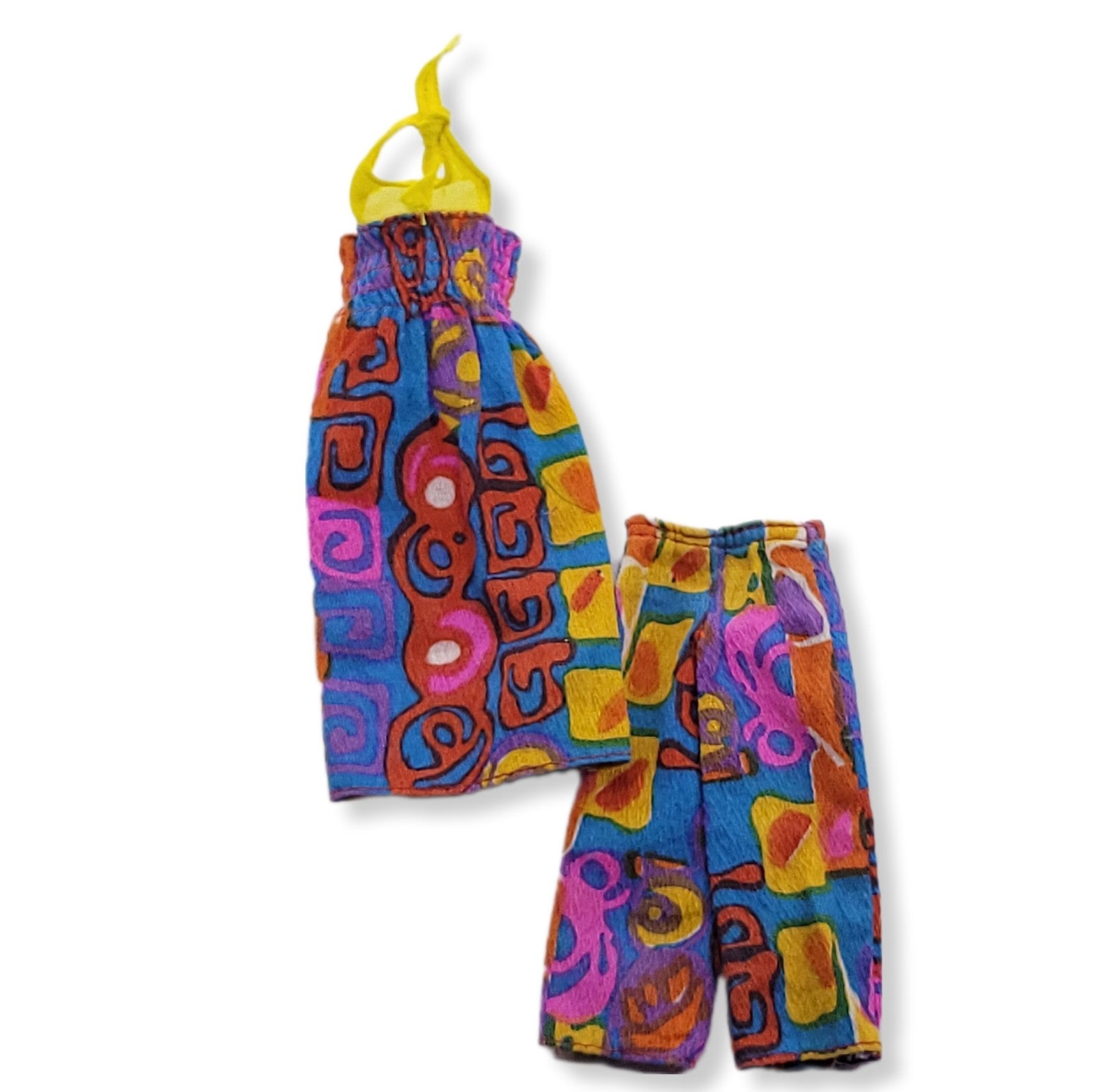 Barbie Skipper 1974 Beachy Bits Sunny Fun 2-Piece Outfit Halter Dress Pants Vtg