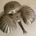 MID CENTURY MODERN ALUMINUM LOBSTER CLAMSHELL SERVING TRAY