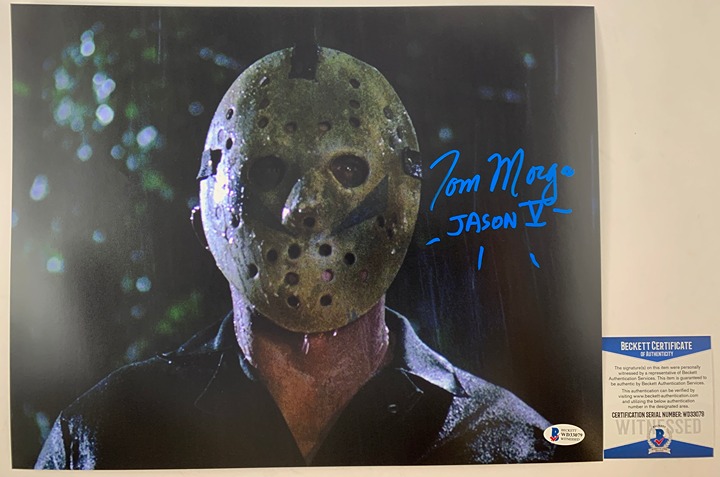 Tom Morga Signed Friday The 13th 11x14 Photo B Autograph Jason Voorhees BAS COA