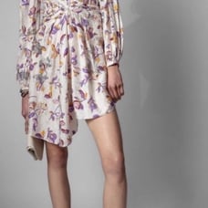 NWT Zadig & Voltaire Rivage Jac Cut Flowers Silk-Blend Dress