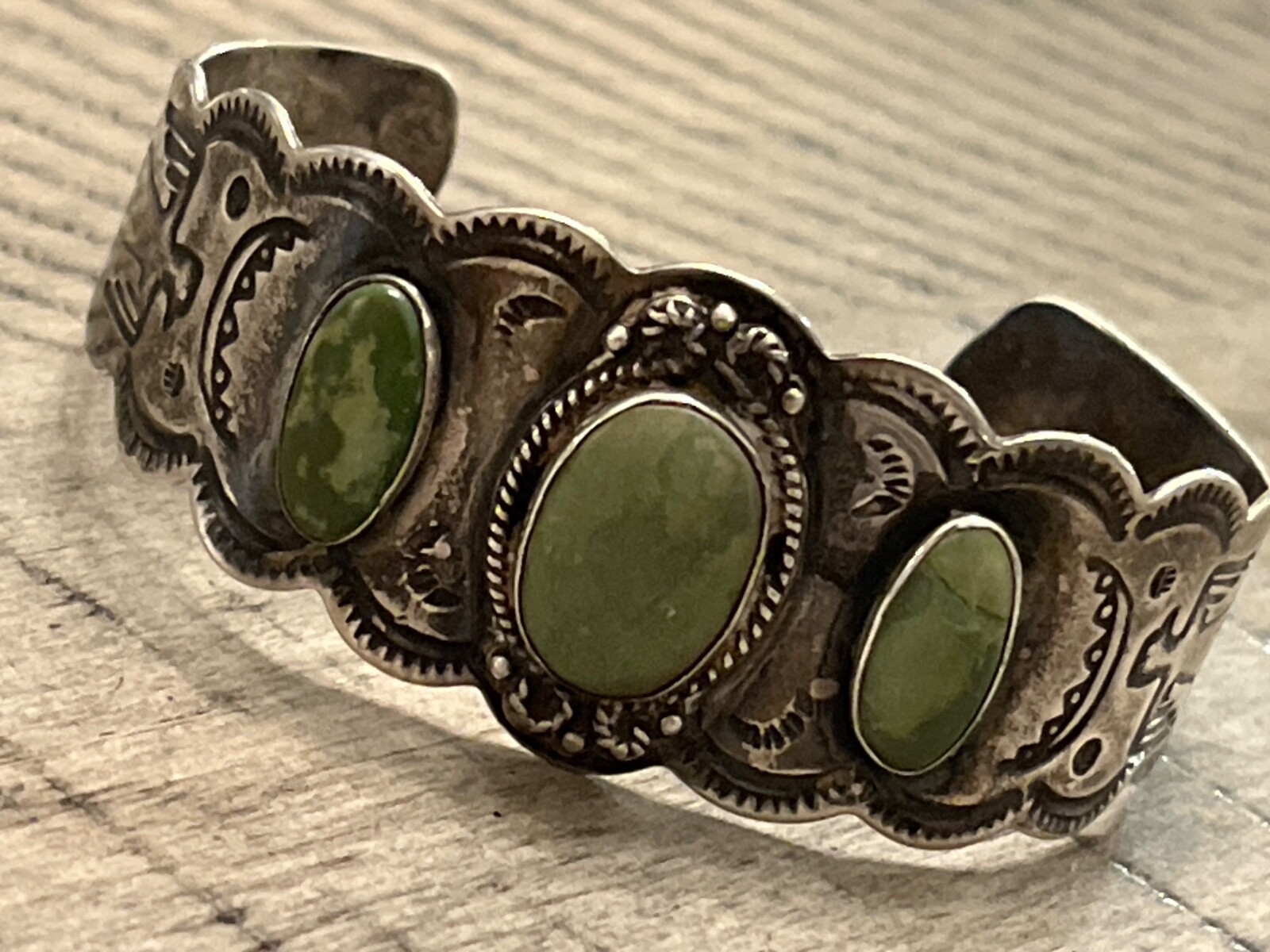 Old pawn Fred Harvey era sterling cerrillos row 7 cuff bracelet 042725hI@