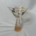 Mindy Sand 2010 Martini Glass Set Of 3 Conical Shape Colored Stem Hand painted