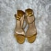 Unique (LOVE) Designer Heels in Gold (Worn Once)