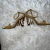 Unique (LOVE) Designer Heels in Gold (Worn Once)