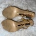 Unique (LOVE) Designer Heels in Gold (Worn Once)
