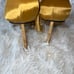 Unique (LOVE) Designer Heels in Gold (Worn Once)