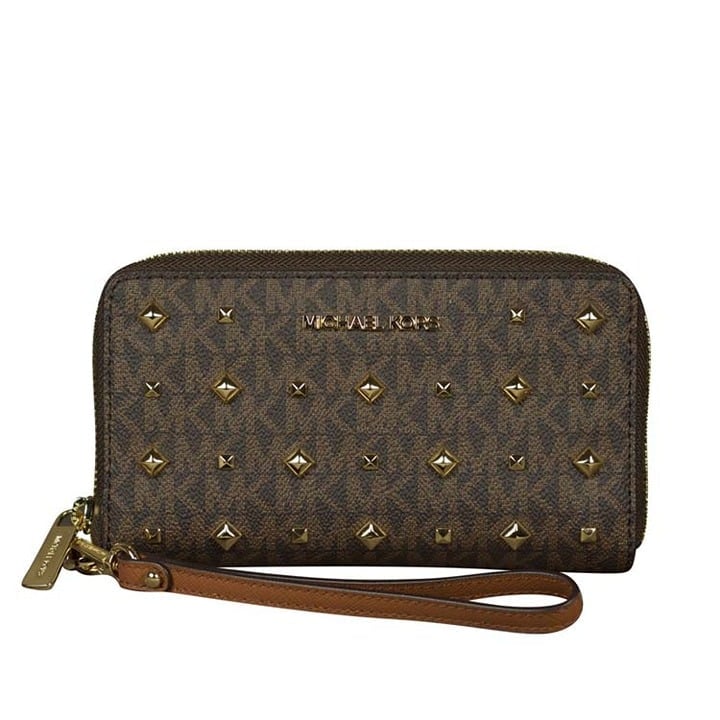 Michael Kors Large Studded Phone Case Wallet in Brown - NWT - Retail 198