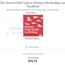 The Norton Field Guide to Writing with Readings and Handbook 6th edition