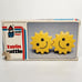 Vintage Ambi Toys Twin Rattle With Original Box Yellow Smiley Happy Face