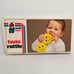 Vintage Ambi Toys Twin Rattle With Original Box Yellow Smiley Happy Face