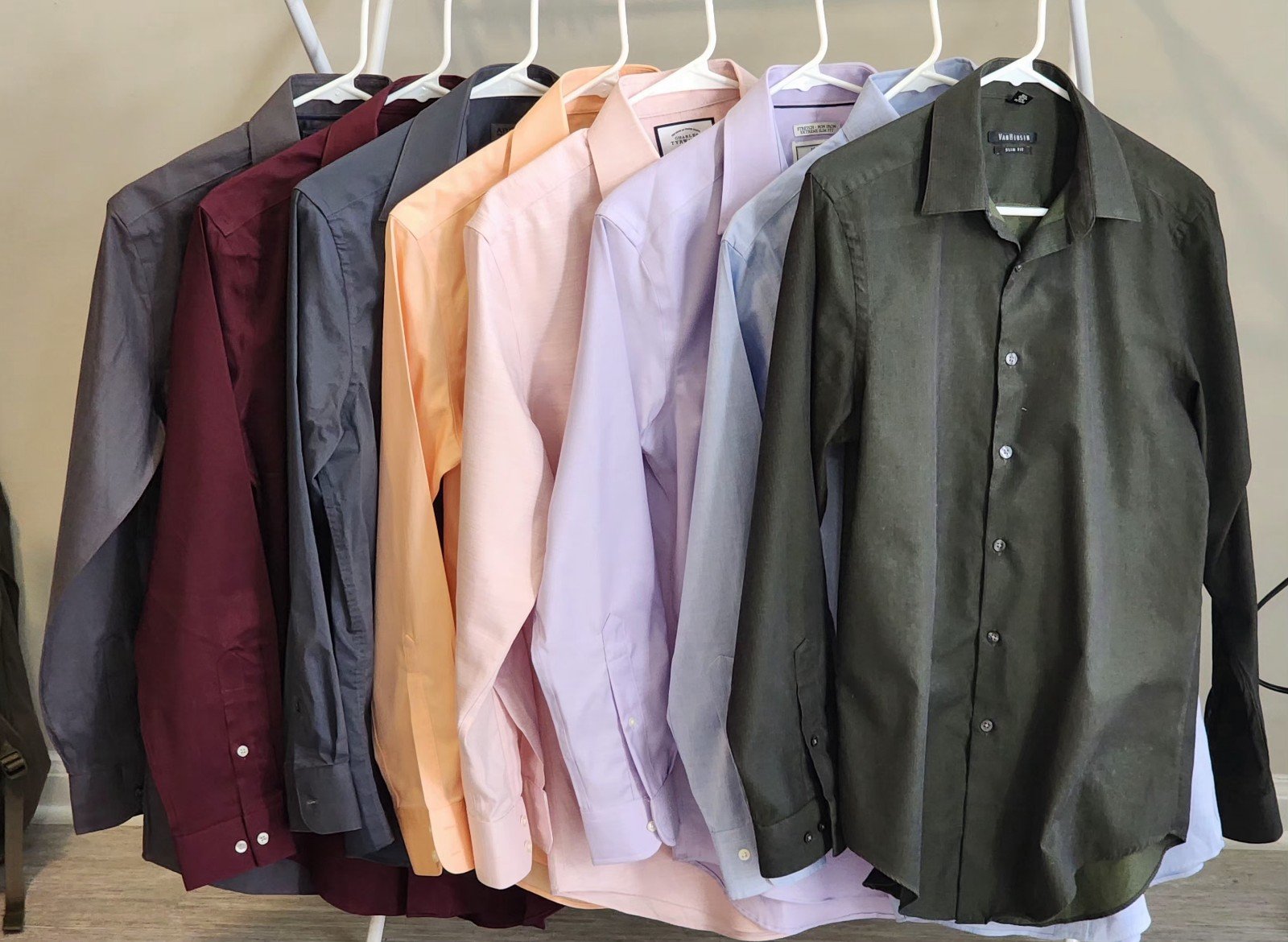8 Non iron dress shirts slim fit size:15/33