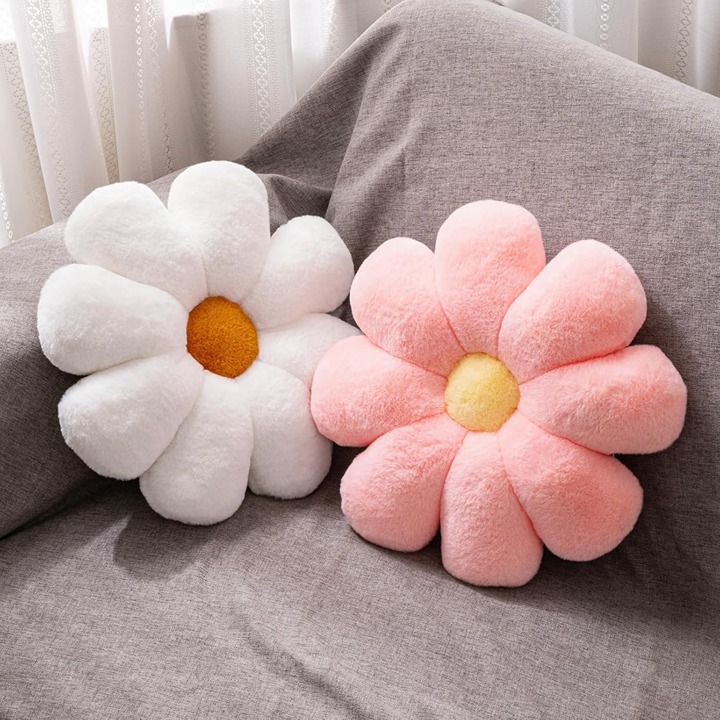2 Pcs Flower Pillow Daisy Preppy Throw Pillows Set, Cute Teen Girls Bedroom