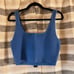 House Of Harlow Blue Ribbed Crop Tank Top Size Large