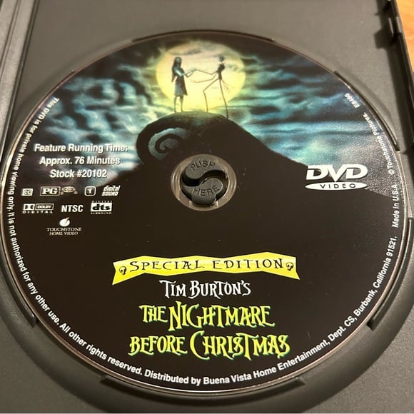 The Nightmare Before Christmas DVD Disney Movie Tim Burton y2k 2000s Vintage
