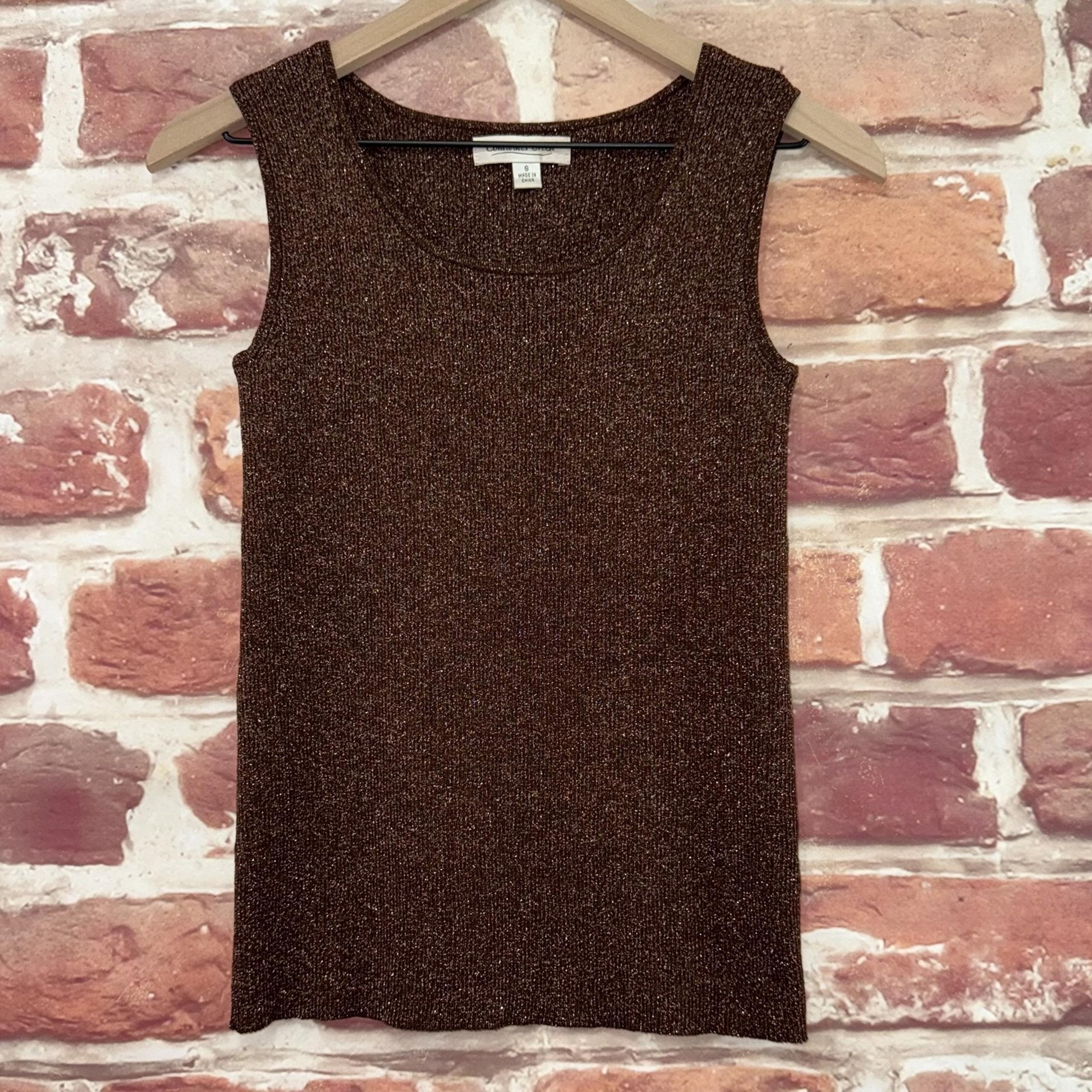 Coldwater Creek Tank Top Womens Small Metallic Silk Blend Sparkly Knit Camisole