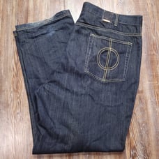 COOGI Baggy Y2k 90s Inspired Dark Wash Hiphop Spellout Logo Jeans 44x33