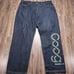 COOGI Baggy Y2k 90s Inspired Dark Wash Hiphop Spellout Logo Jeans 44x33