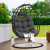 Egg Hanging Swing Chair Egg Chair Wicker Hammock with Cushions 330lbs Dark Gray