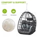 Egg Hanging Swing Chair Egg Chair Wicker Hammock with Cushions 330lbs Dark Gray