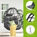 Egg Hanging Swing Chair Egg Chair Wicker Hammock with Cushions 330lbs Dark Gray