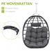 Egg Hanging Swing Chair Egg Chair Wicker Hammock with Cushions 330lbs Dark Gray