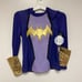 NWT Girls Kids DC Super hero Girls Batgirl Legging Set Costume Large 10/12