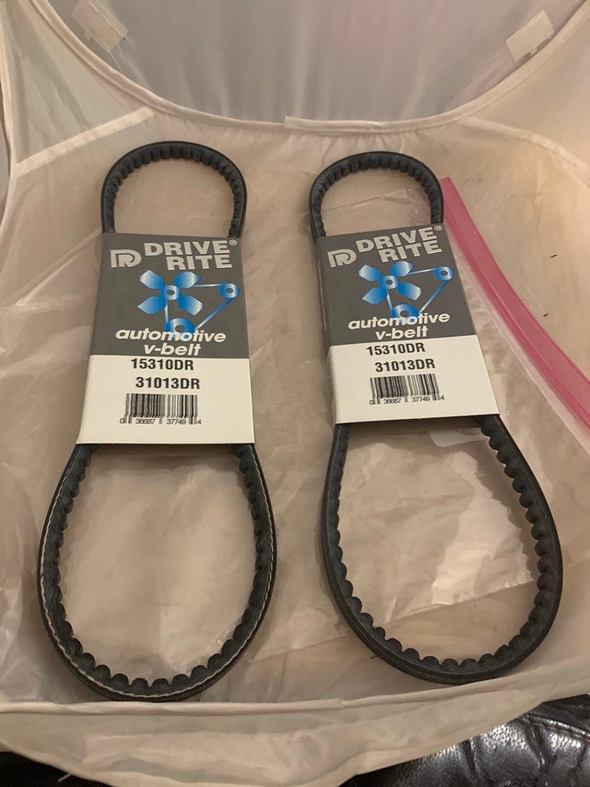 Set of 2 Drive Rite Black Automotive V-Belts: 15310DR 31013DR (NEW)