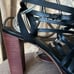 NIB women Sz 10M black high heel strap ankle wrapped glam sandals