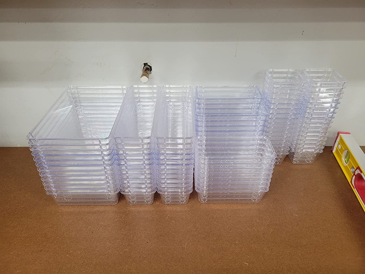 25 PCS Drawer Organizer Set Clear Plastic Desk Drawer Dividers Trays