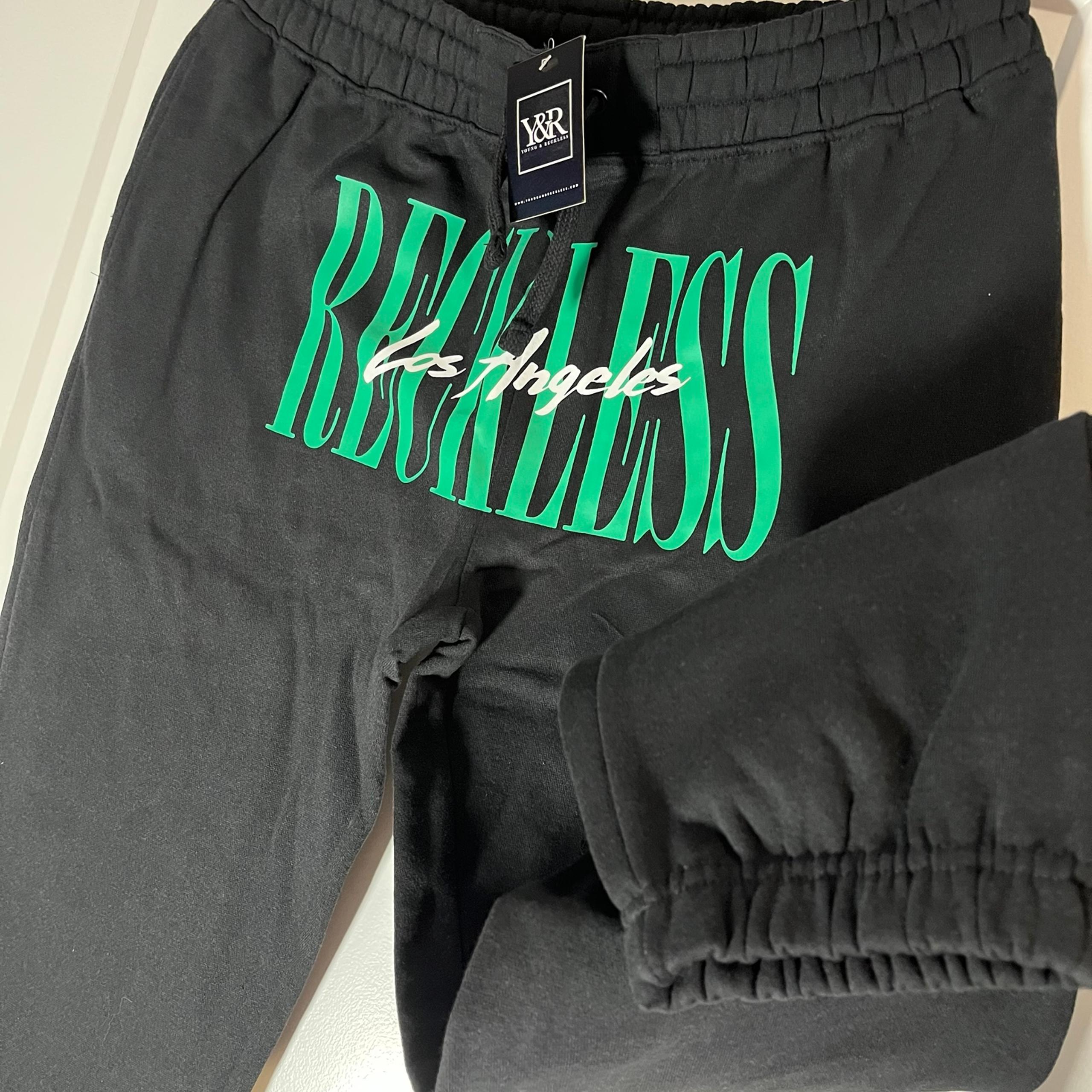 •NWT• Y&R RECKLESS Los Angeles Puff Print sweatpants Joggers • Men’s XL