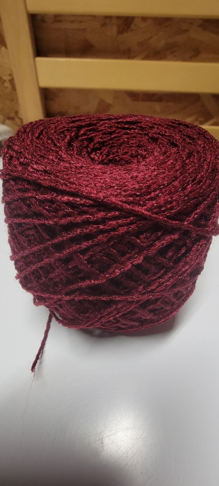 Brisa crochet yarn in Deep Burgundy. 12pk Traditional large size. Beautiful vi