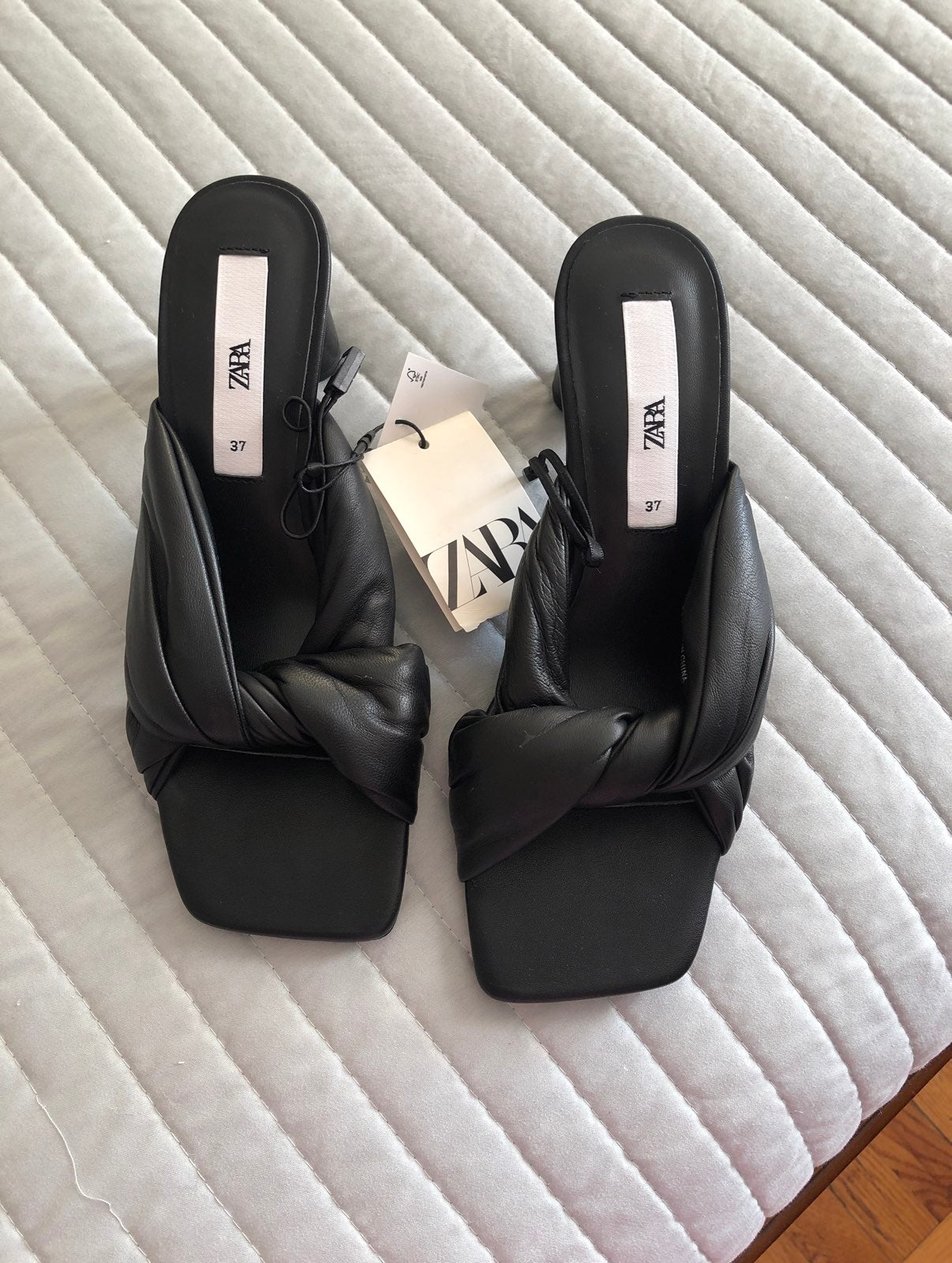 Zara quilted leather mules