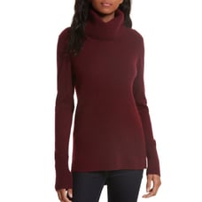 Veronica Beard Asa Cashmere Turtleneck Sweater (Sz XS) Wine Burgundy