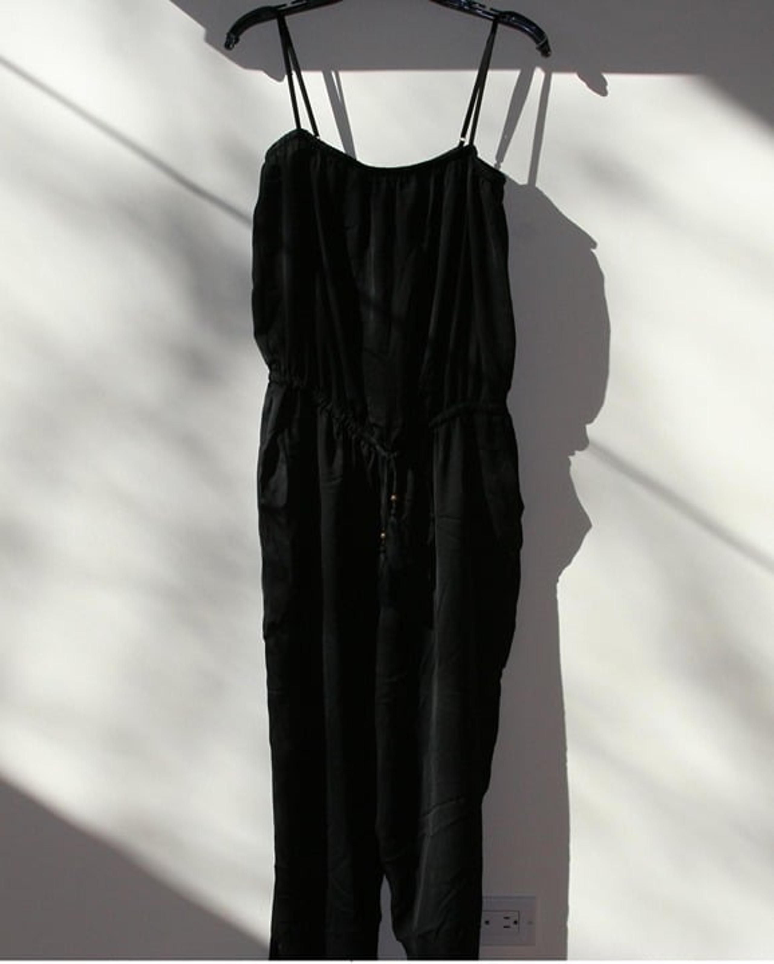 Women's J.Crew Crepe Tassel Jumpsuit Clubwear Romper Black Medium M
