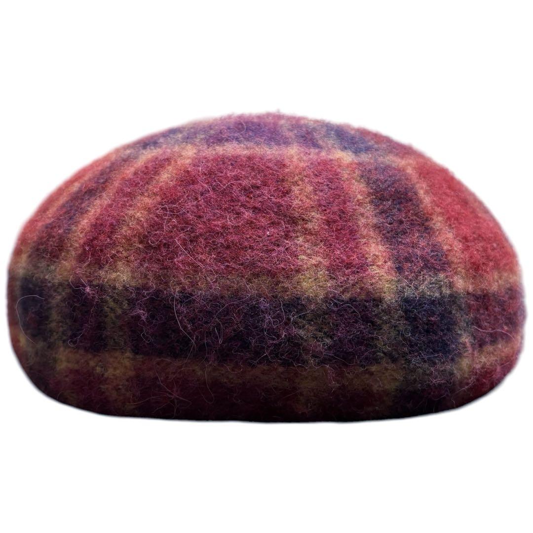 Vivienne Westwood Alpaca 26% Beret with Orb and Check