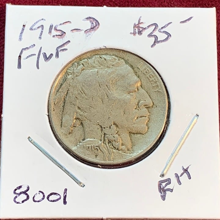 1915 D Buffalo Nickel F + 8001