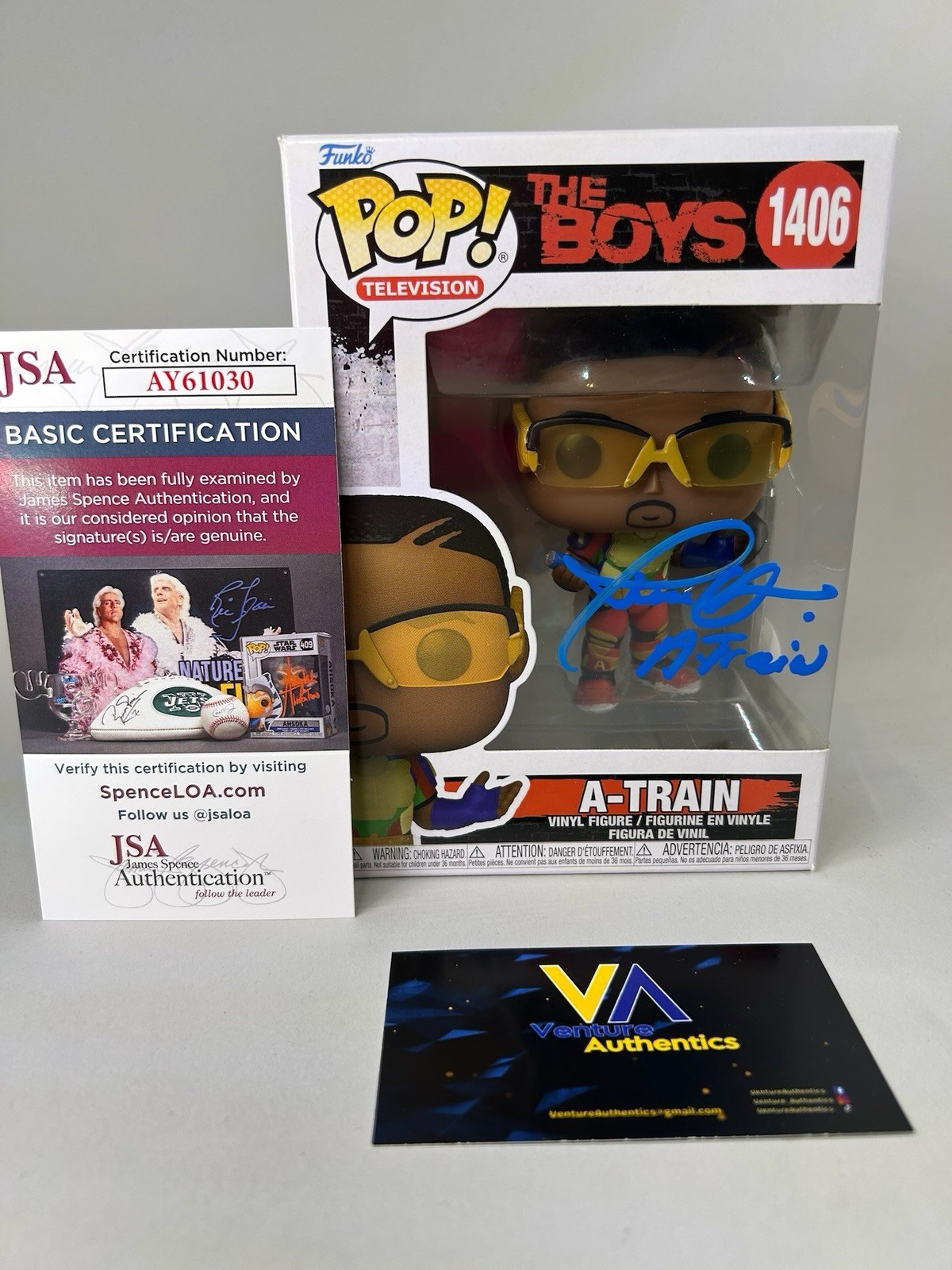 Jessie T Usher Signed A-Train The Boys Funko Pop w/ JSA COA