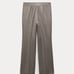 ZARA WOMAN XS ZW COLLECTION STRAIGHT-FIT WOOL TROUSERS Pants GREY New