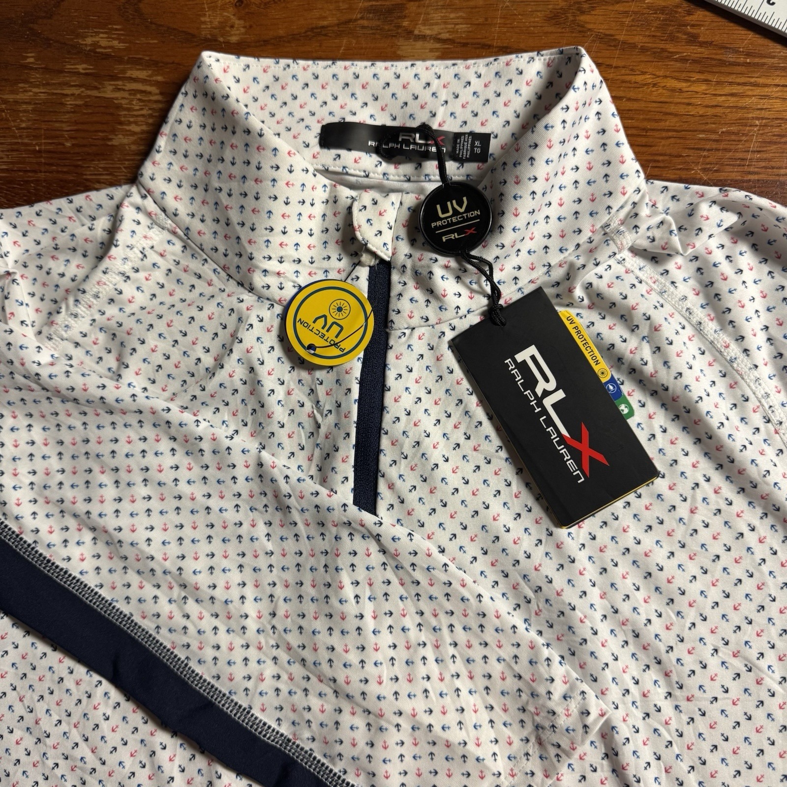 RLX Polo Ralph Lauren Long Sleeve Womens Anchor Print Shirt Golf Sizes Medium M