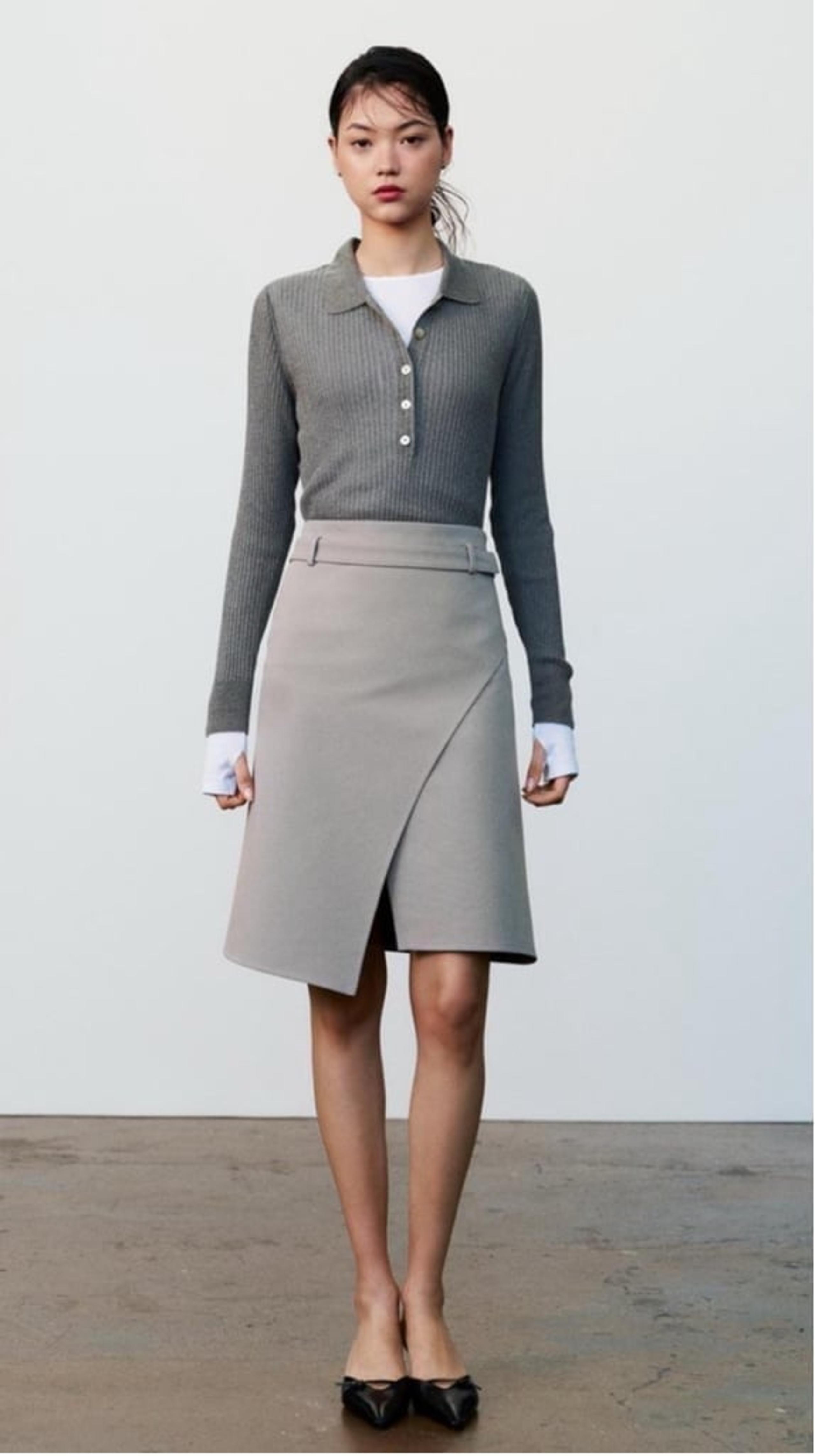 Women Zara Skirt M Grey