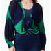 NIC+ZOE Women's Ocean Dot 4-Way Cardigan linen blend size S NWT