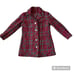 Vintage 60s Betty Rose Union Made Red Grey Tweed Plaid Wool Coat