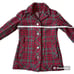 Vintage 60s Betty Rose Union Made Red Grey Tweed Plaid Wool Coat