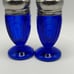 Vintage Cobalt Blue Depression Glass Salt Pepper Shakers Art Deco Design