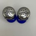 Vintage Cobalt Blue Depression Glass Salt Pepper Shakers Art Deco Design