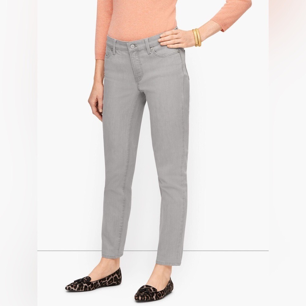 NWT Talbots Slim Ankle Jeans Gray Zenith Wash Size 12