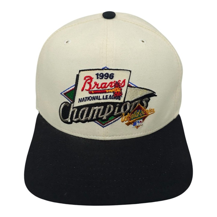 1996 Atlanta Braves Cap READ BROKEN SNAPBACK National League Champions New Era