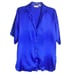 Vintage Victoria’s Secret Gold Label Satin Polyester Blue Button Up Shirt Small